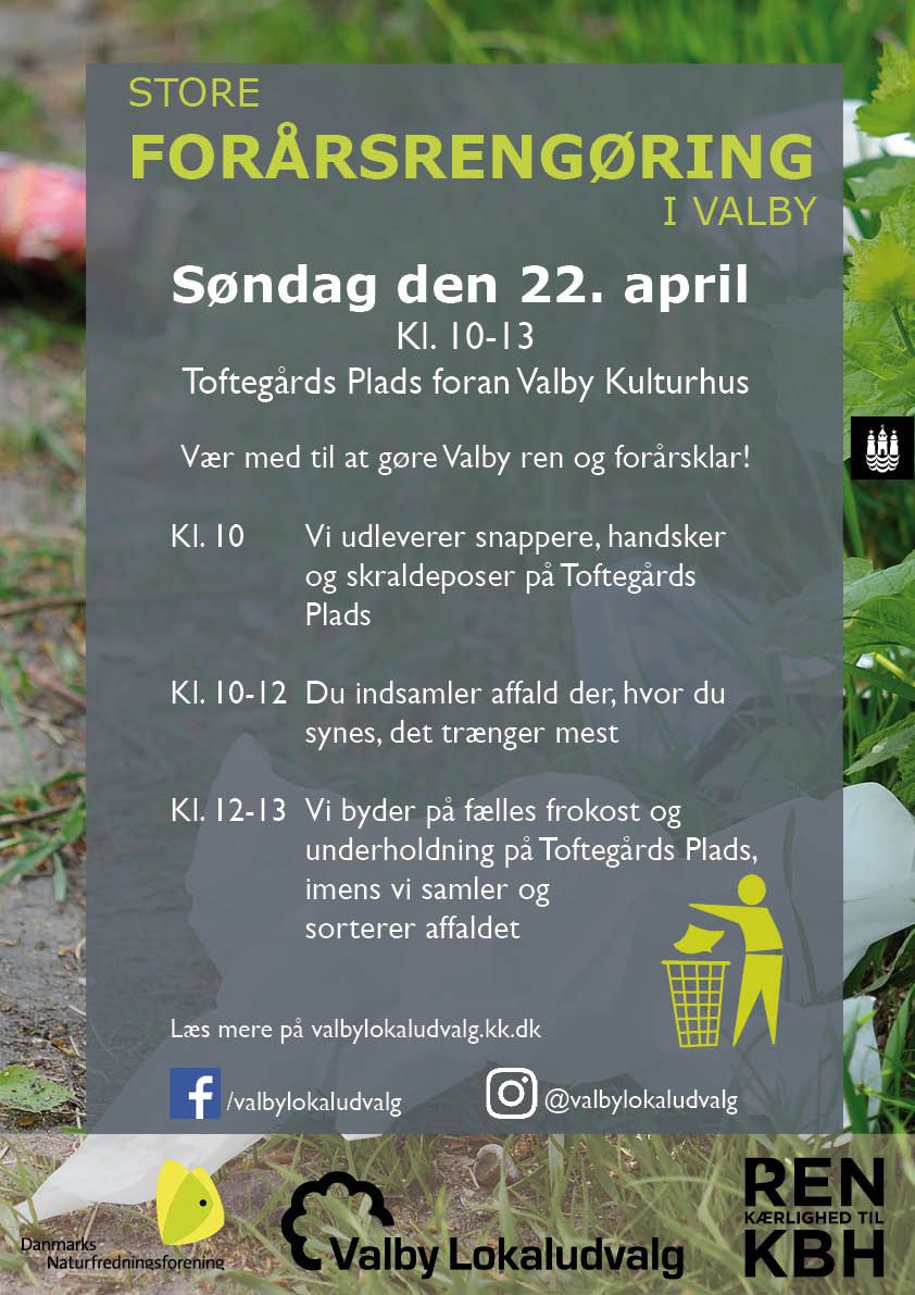 Store Forårsrengøring Valby plakat 2018