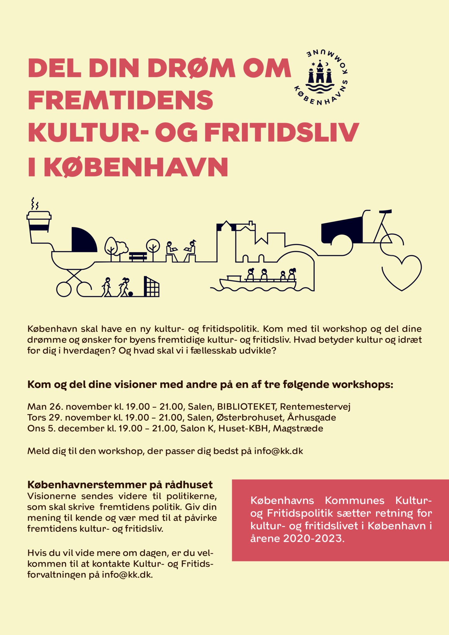 Invitation workshops ny kultur- og fritidspolitik
