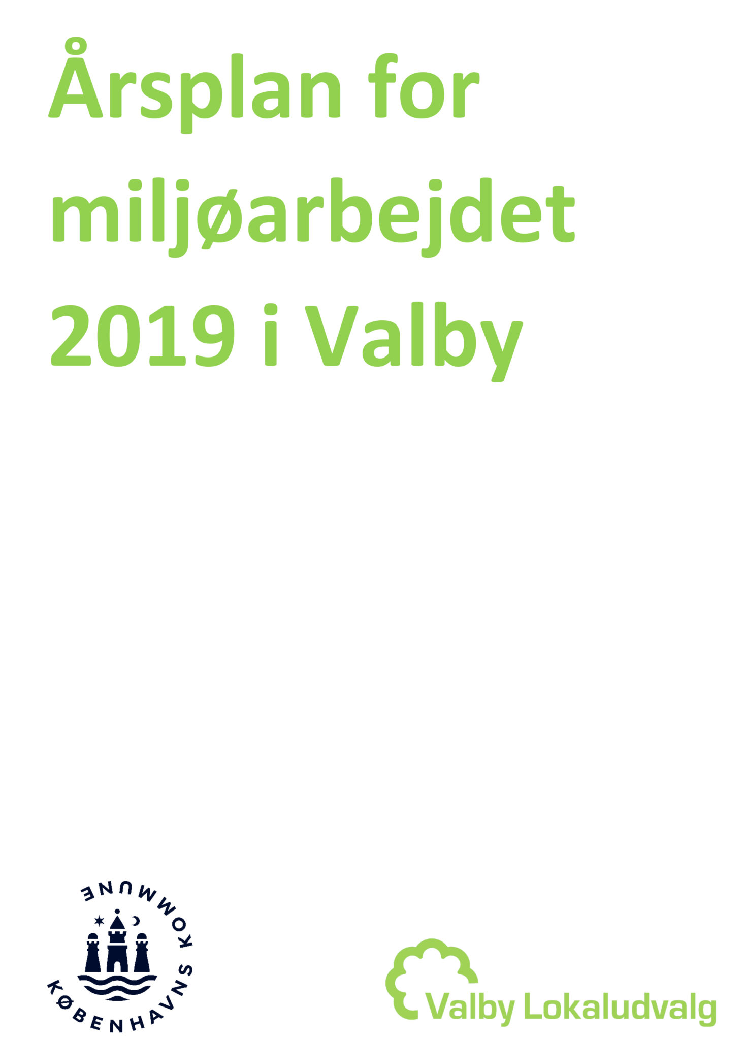 Årsplan for Miljøarbejdet i Valby 2019 forside