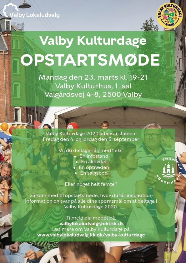 Invitation opstartsmøde Valby Kulturdage 2020